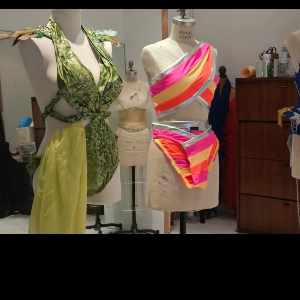 Green Pageant Swim With Crystals  Couture